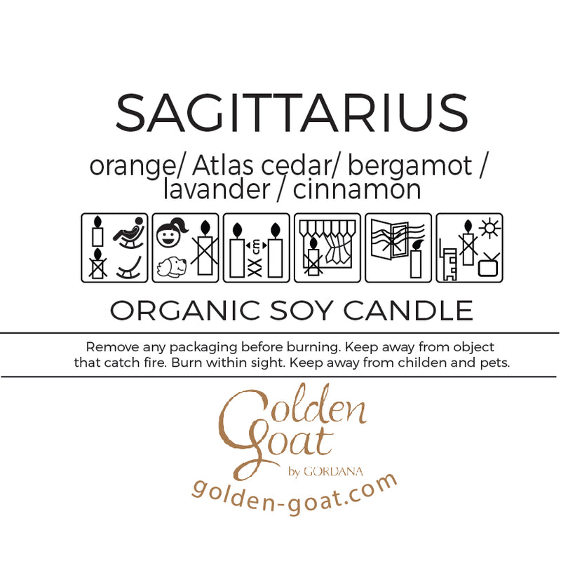SAGITTARIUS organic scented candles